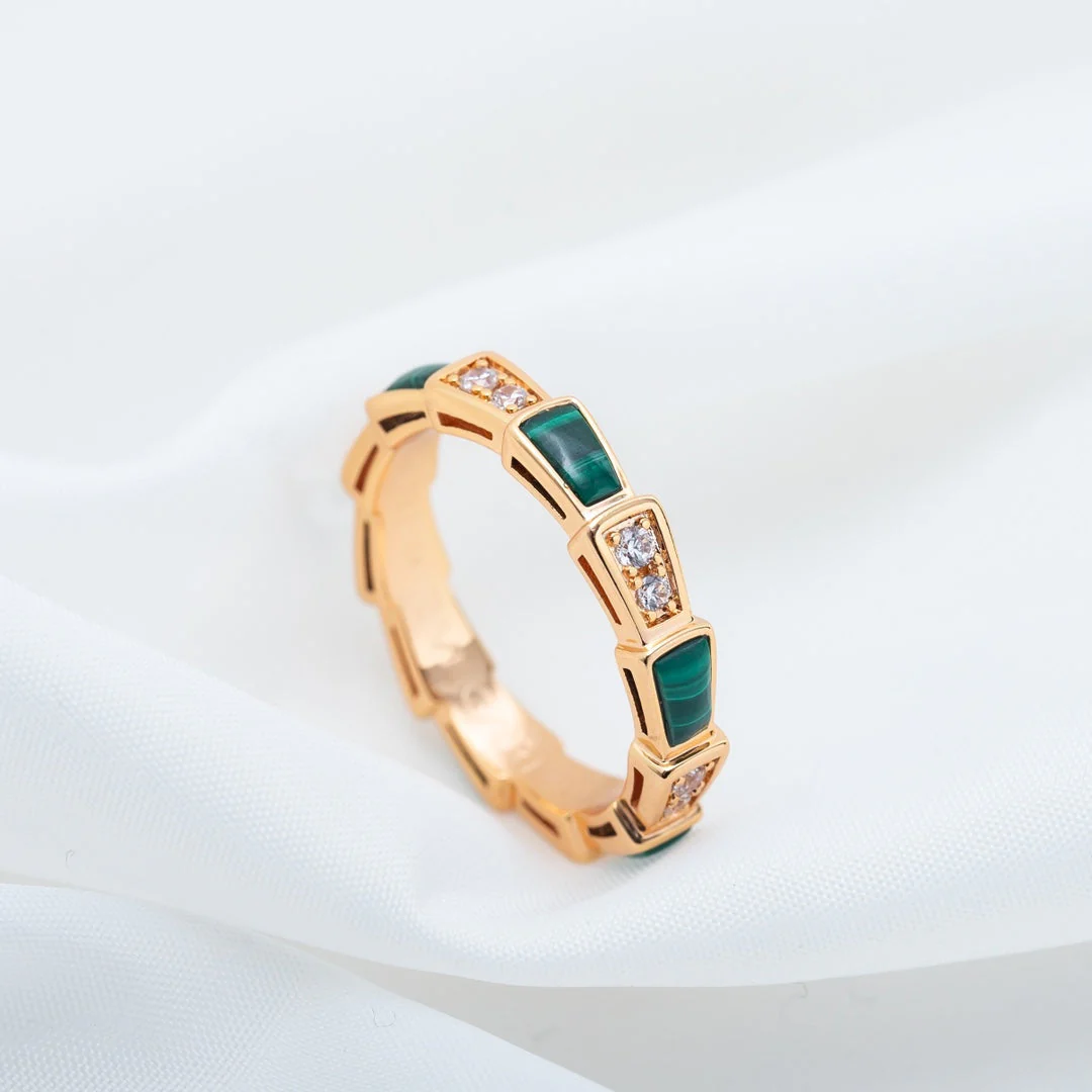 Regalia jewelrySERPENTI RING PINK GOLD MALACHITE DIAMOND 3MM