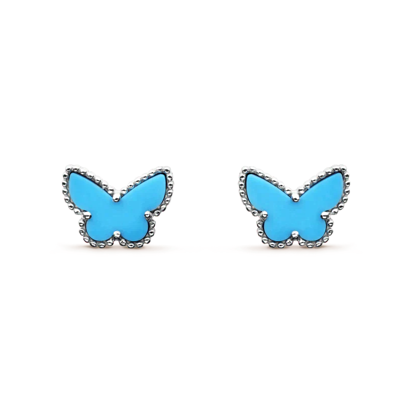 Regalia jewelryBUTTERFLY TURQUOISE EARRINGS SILVER
