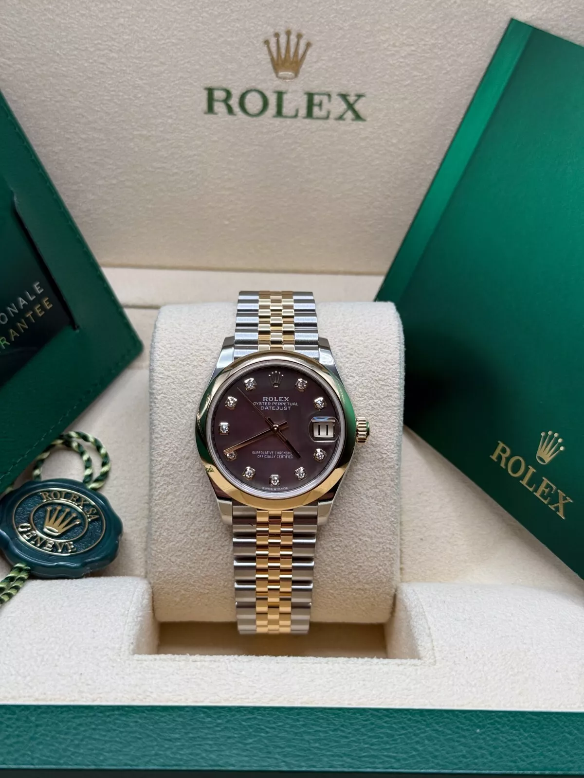 【Super Clone】RLX Datejust m278243-0023/0024 31mm Black Mother-of-Pearl Dial Yellow Rolesor Oyster Watch