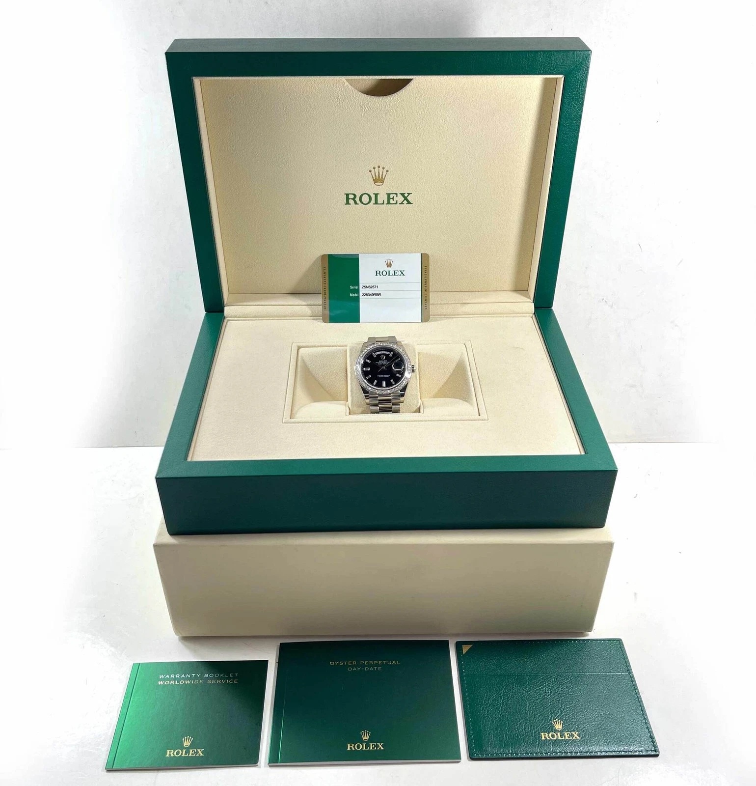 【Super Clone】ROLEX  Day-Date 40mm 228349RBR-0003 Bright Black Dial President Bracelet