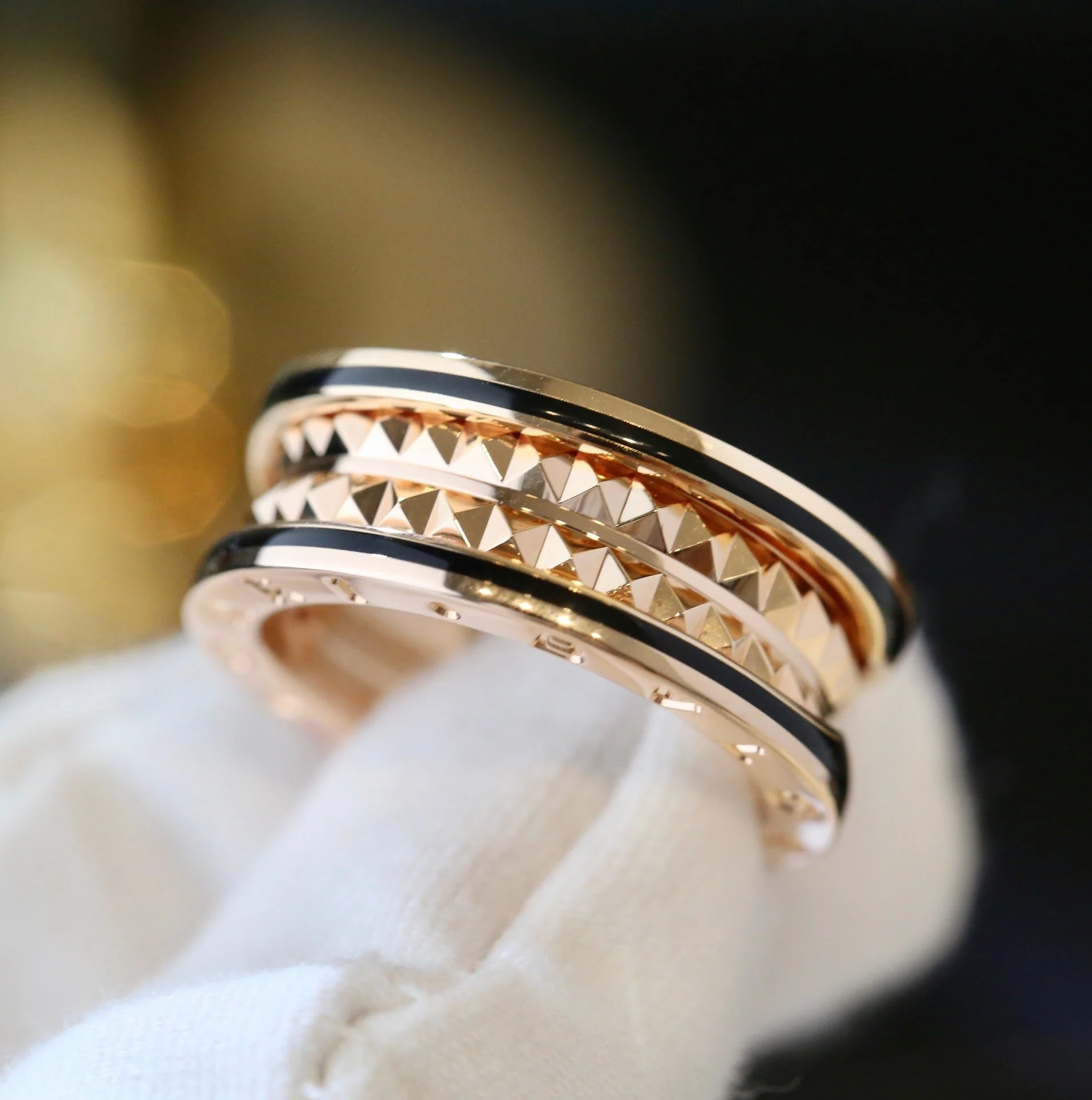 Regalia jewelryZERO 1 PINK GOLD BLACK CERAMIC RING