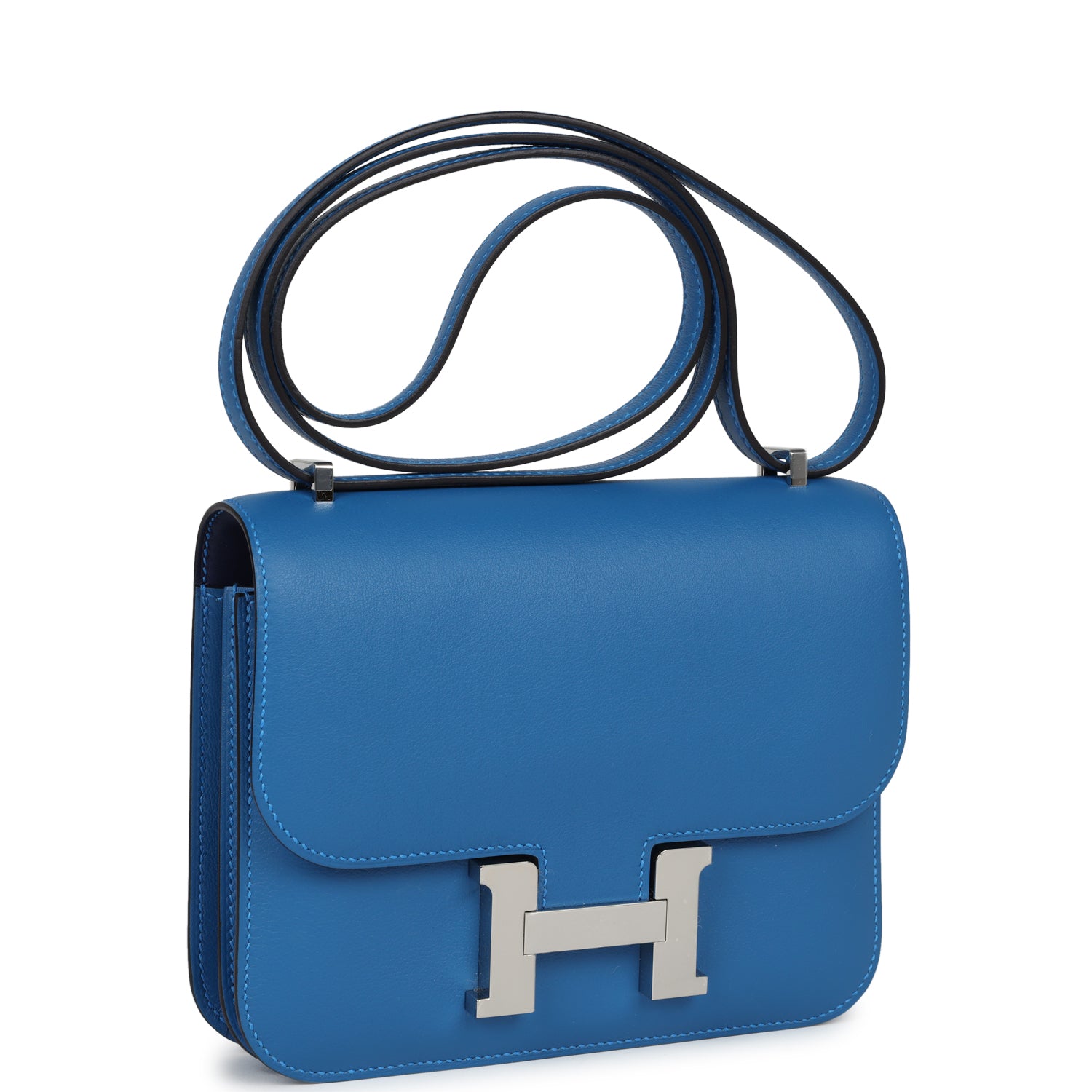 Hermès Constance 18 Mykonos Verso Evercolor Palladium Hardware