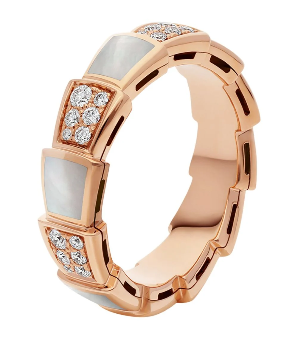 Regalia jewelrySERPENTI RING PINK GOLD MOP DIAMOND PAVED 4MM