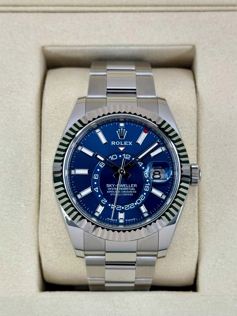 【Super Clone】ROLEX  Sky-Dweller 42mm 336934-0005/0006 Stainless Steel Blue Dial Jubilee