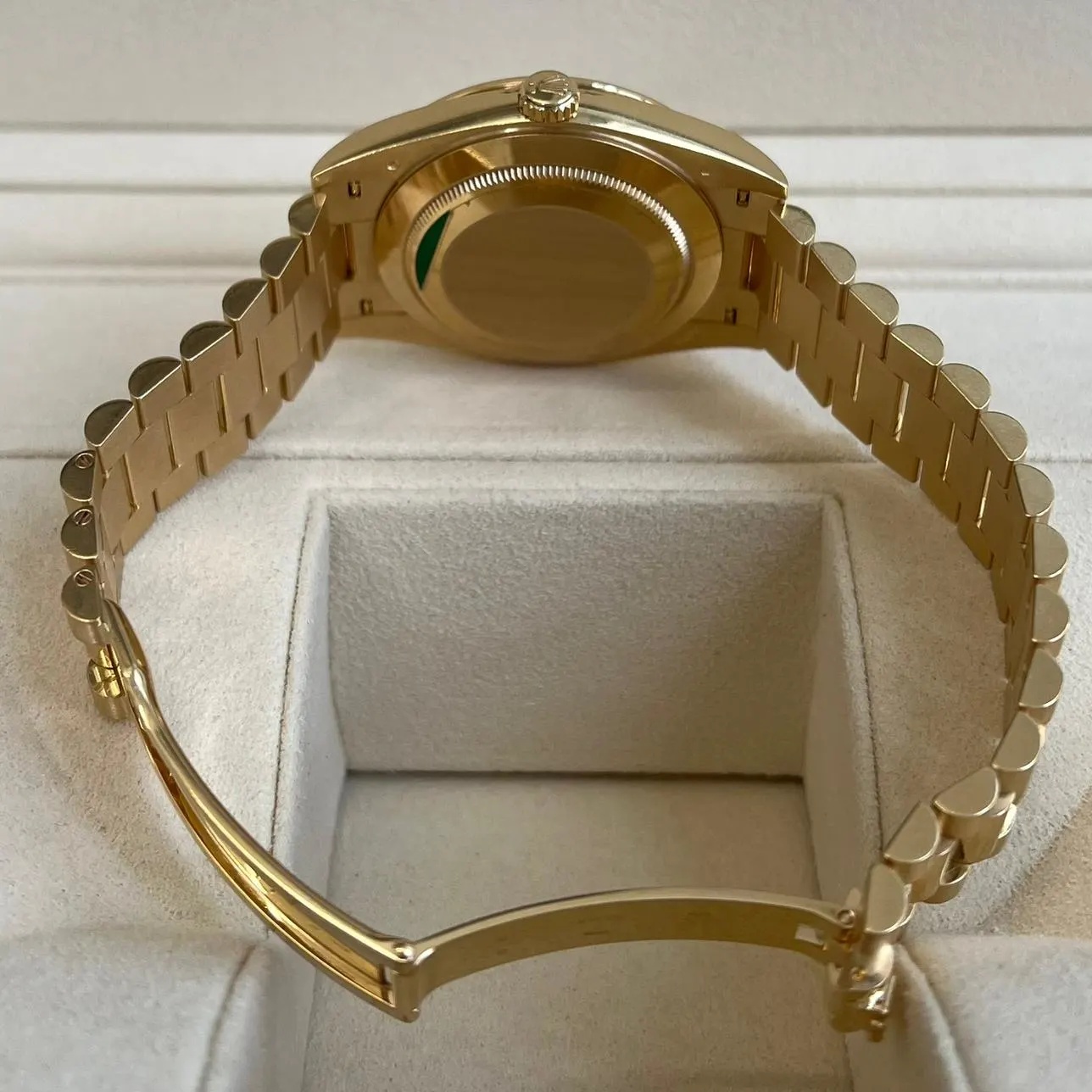 【Super Clone】ROLEX Day-Date 40mm Champagne Diamond Dial and Bezel Yellow Gold President Bracelet 228348RBR-0002