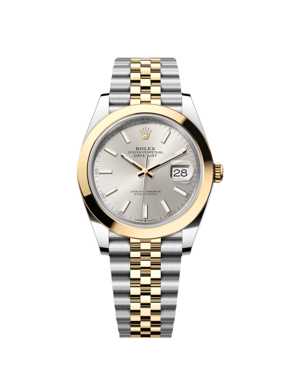 【Super Clone】ROLEX Datejust 41mm 126303 Silver Index Oyster Steel and Yellow Gold Mens Watch