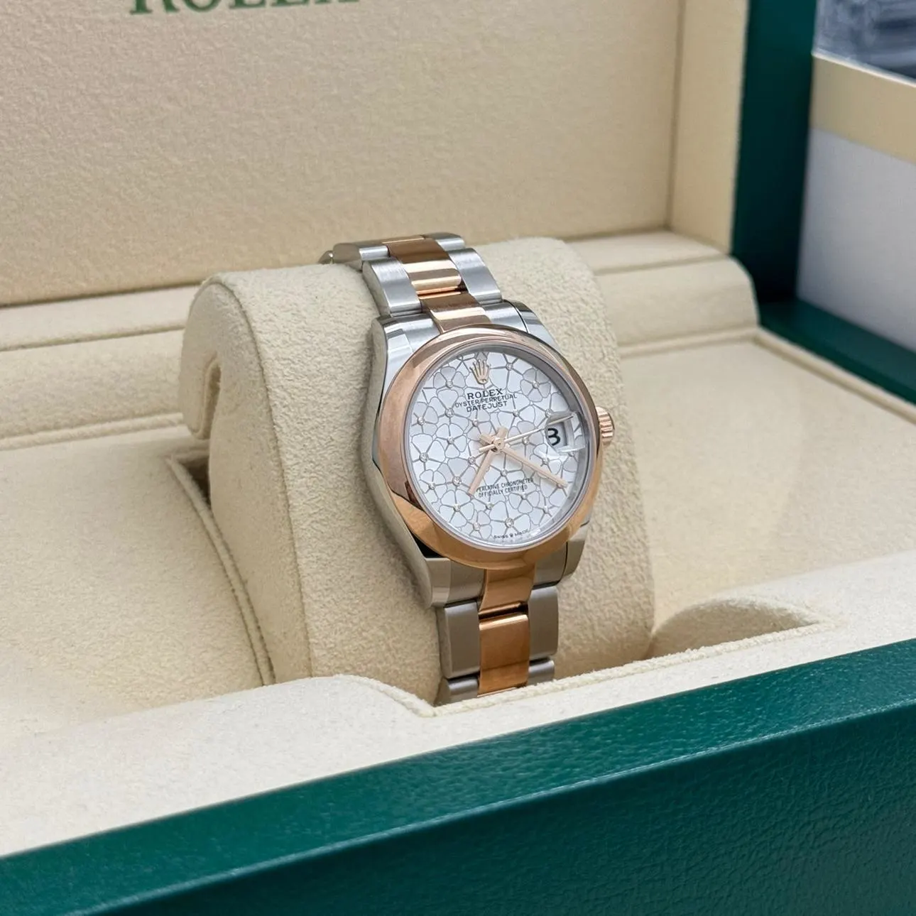 【Super Clone】RLX Datejust m278241-0031/0032 31mm  Silver Floral Motif Dial Oyster Bracelet Watch