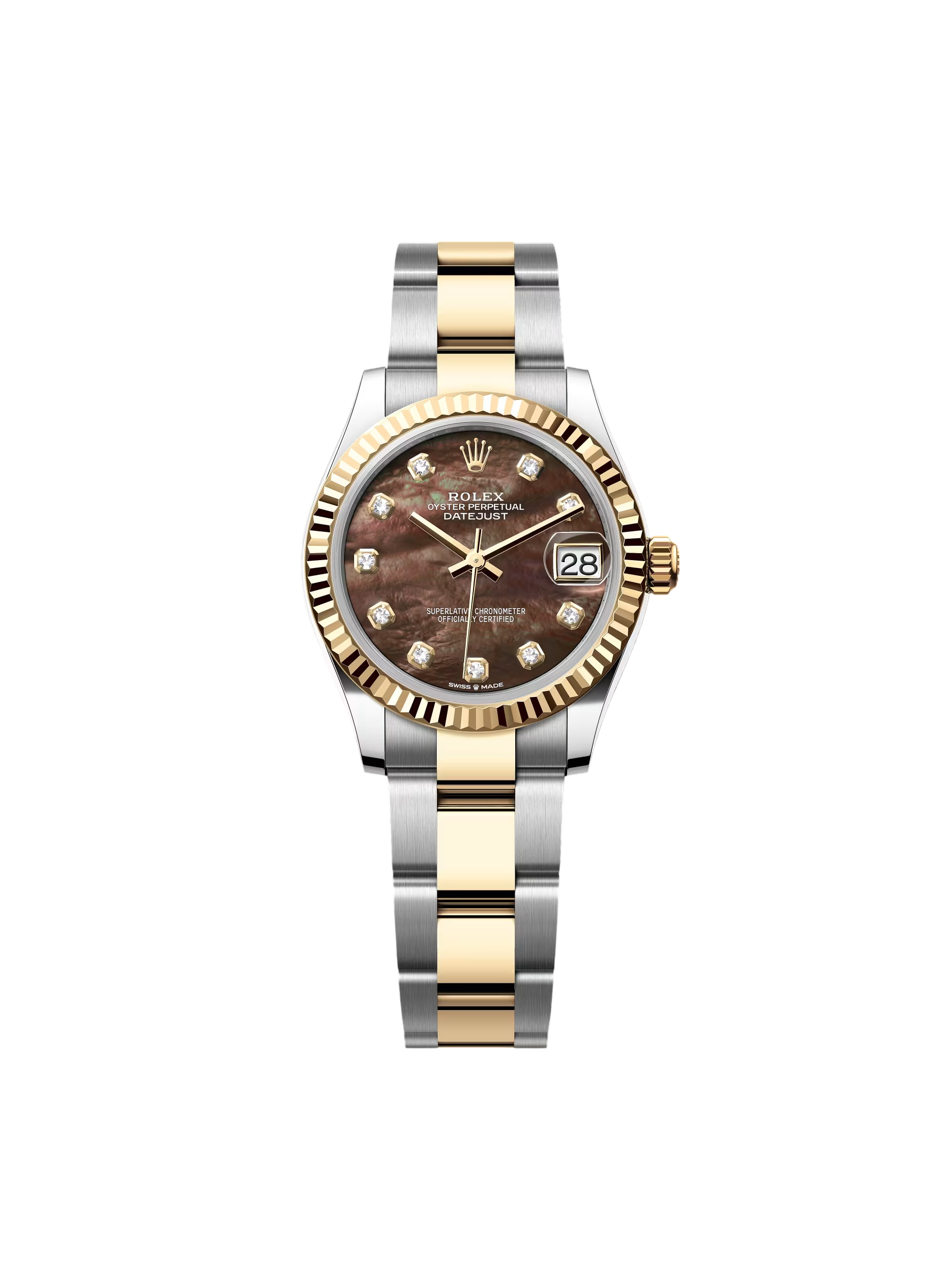 【Super Clone】ROLEX Datejust m278273-0023/0024 31mm Black Mother-of-Pearl Dial Stainless Steel and Yellow Gold Oyster Watch