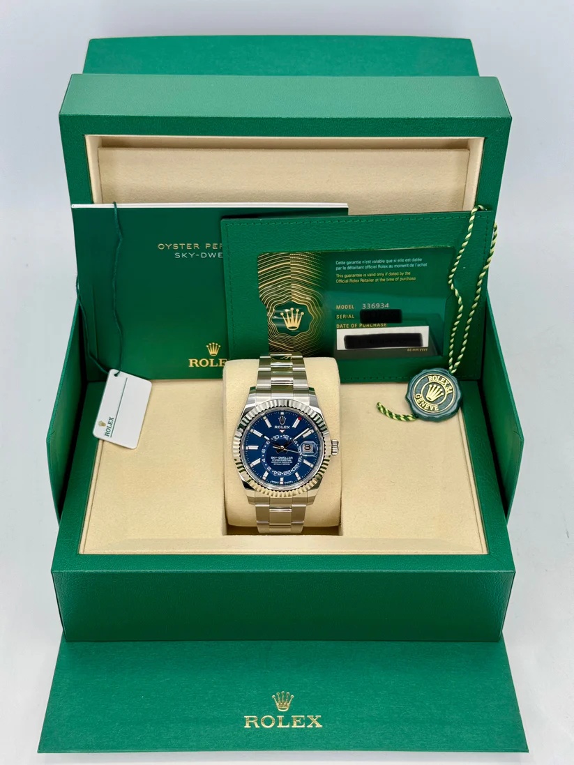 【Super Clone】ROLEX  Sky-Dweller 42mm 336934-0005/0006 Stainless Steel Blue Dial Jubilee