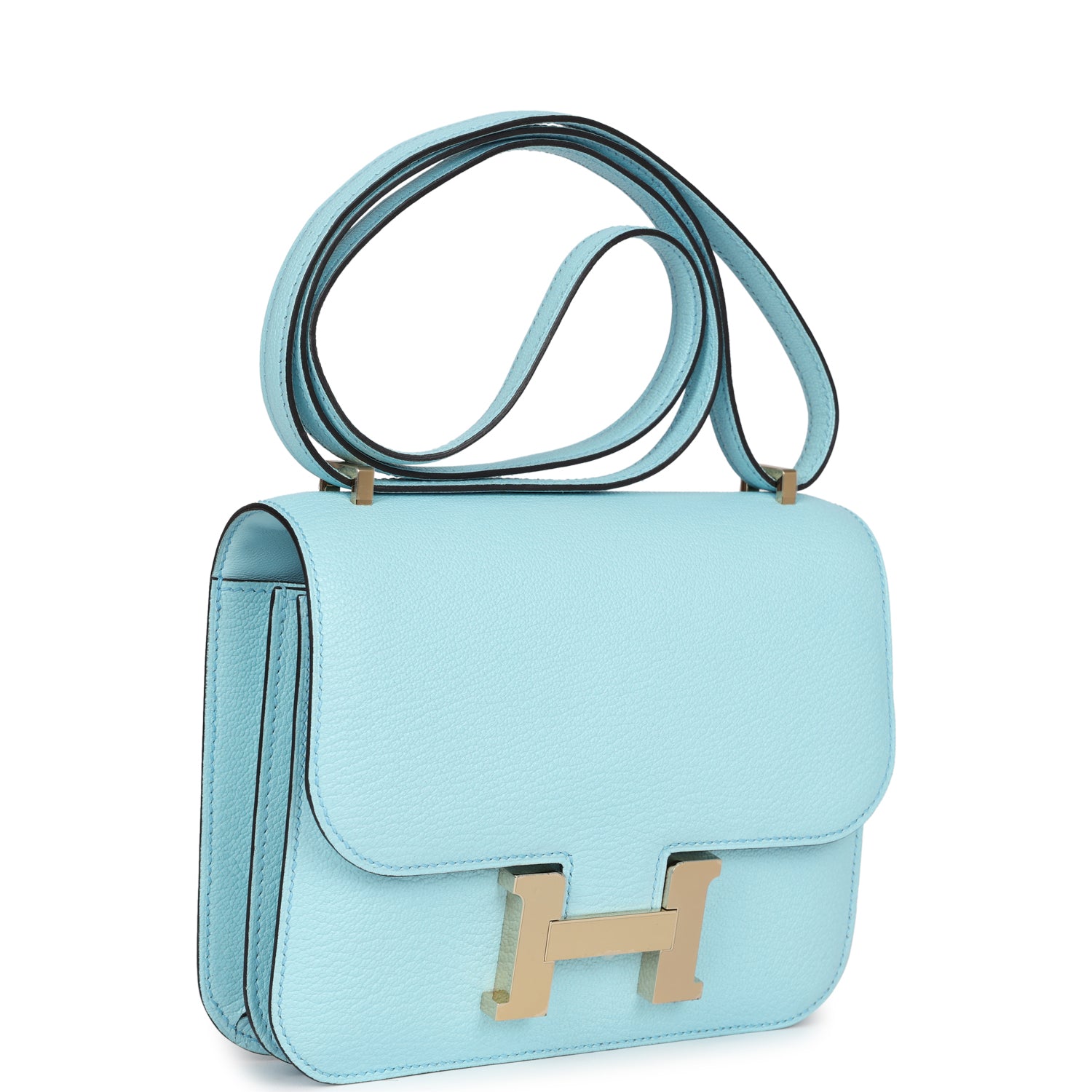 Hermès Constance 18 Bleu Zephyr Chevre Permabrass Hardware