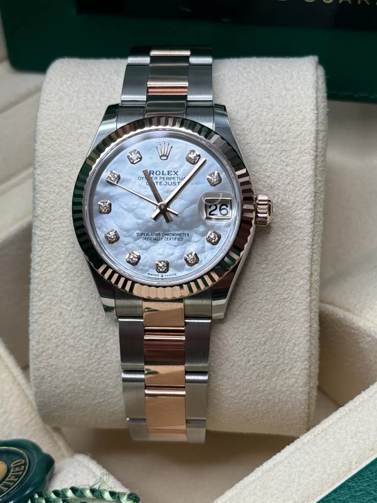 【Super Clone】ROLEX Datejust m278271-0025/0026 White Mother-of-Pearl 31mm Dial Oyster Bracelet Watch