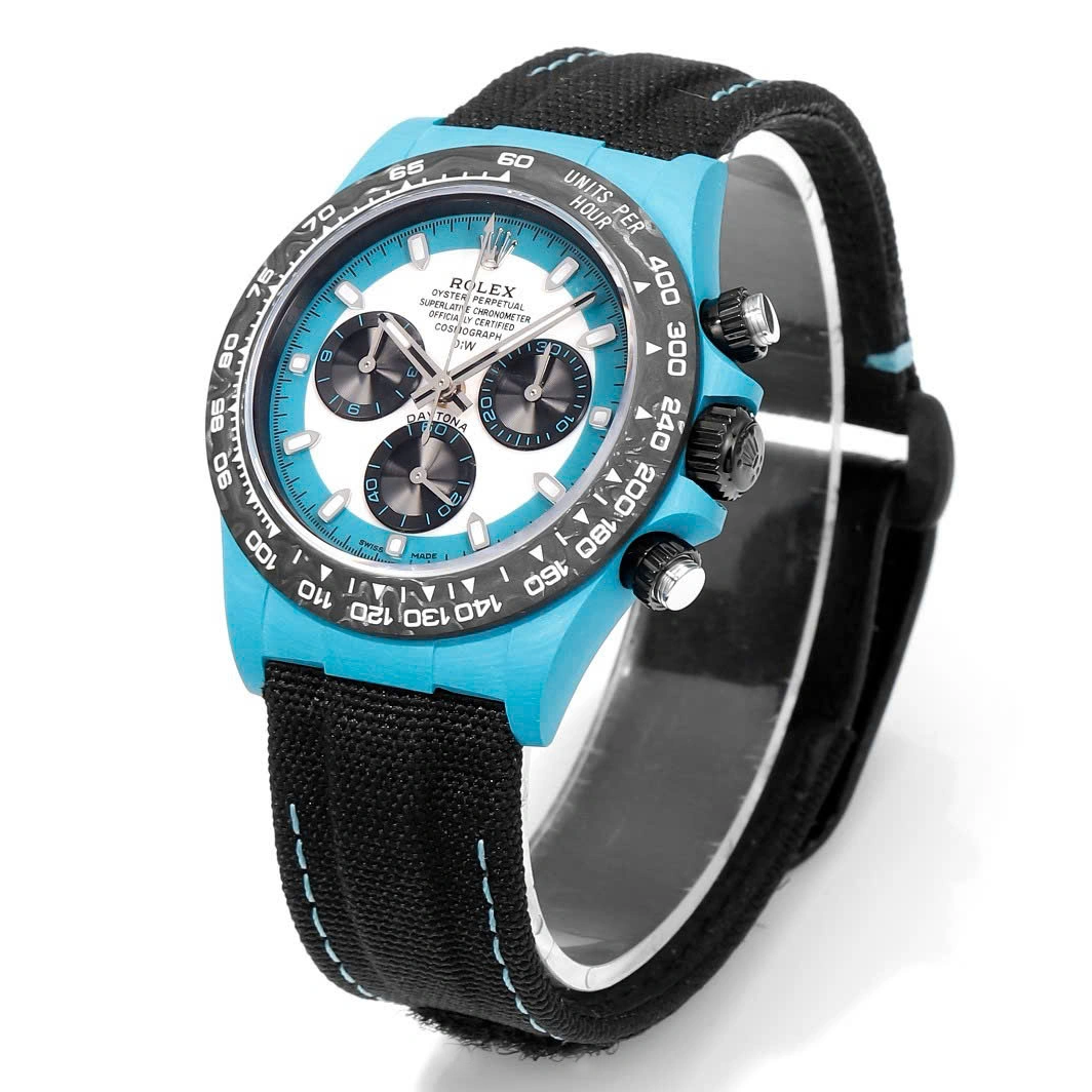 【Super Clone】ROLEX Cosmograph Daytona DIW Carbon Tifany “CELESTE INVERT” 40mm Replica 1:1 – Top Quality Version