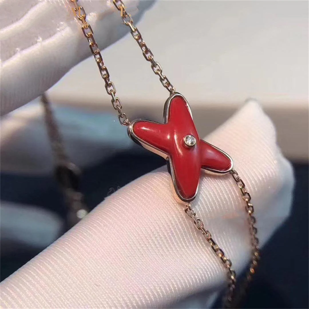 Regalia jewelryJEUX BRACELET CARNELIAN PINK GOLD 1 DIAMOND