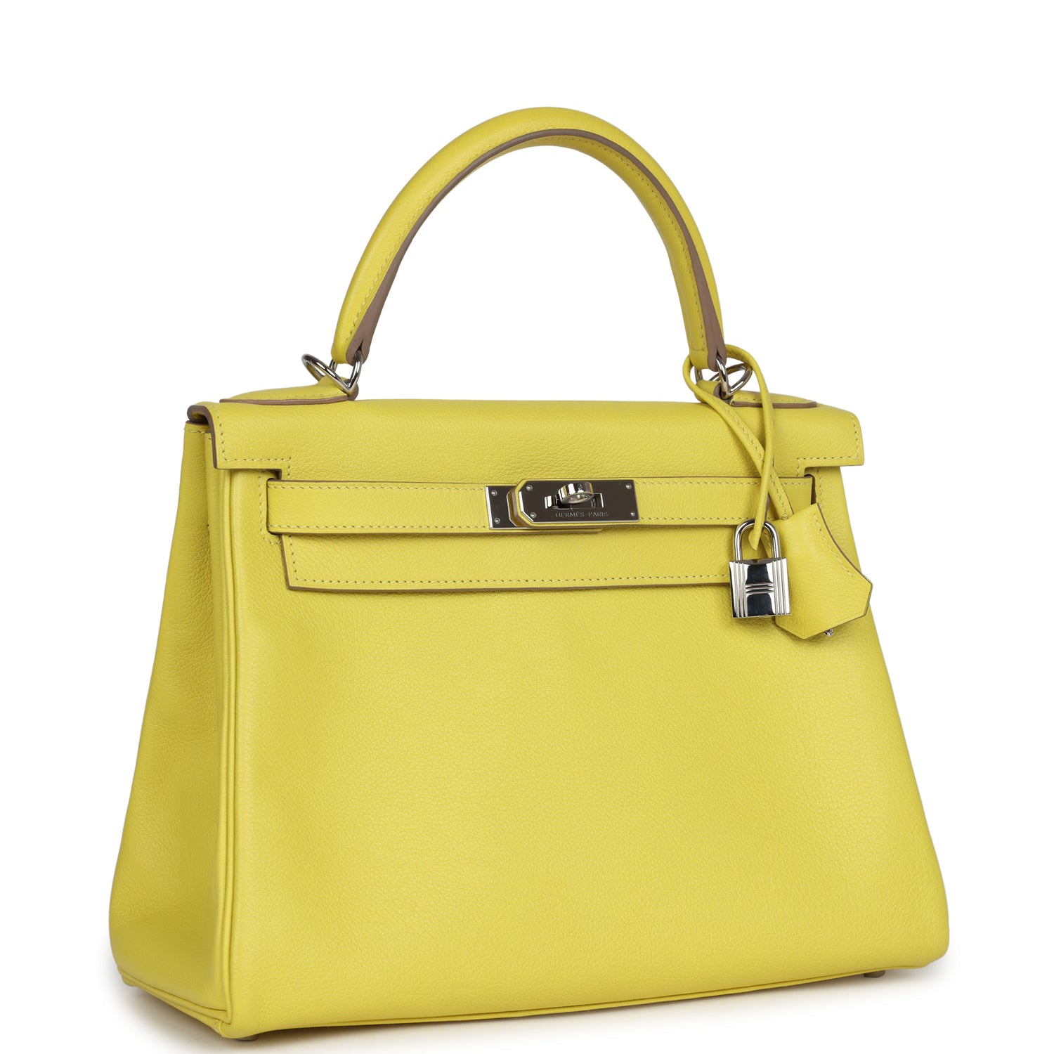 Hermès Kelly Retourne 28 Lime Evercolor Palladium Hardware