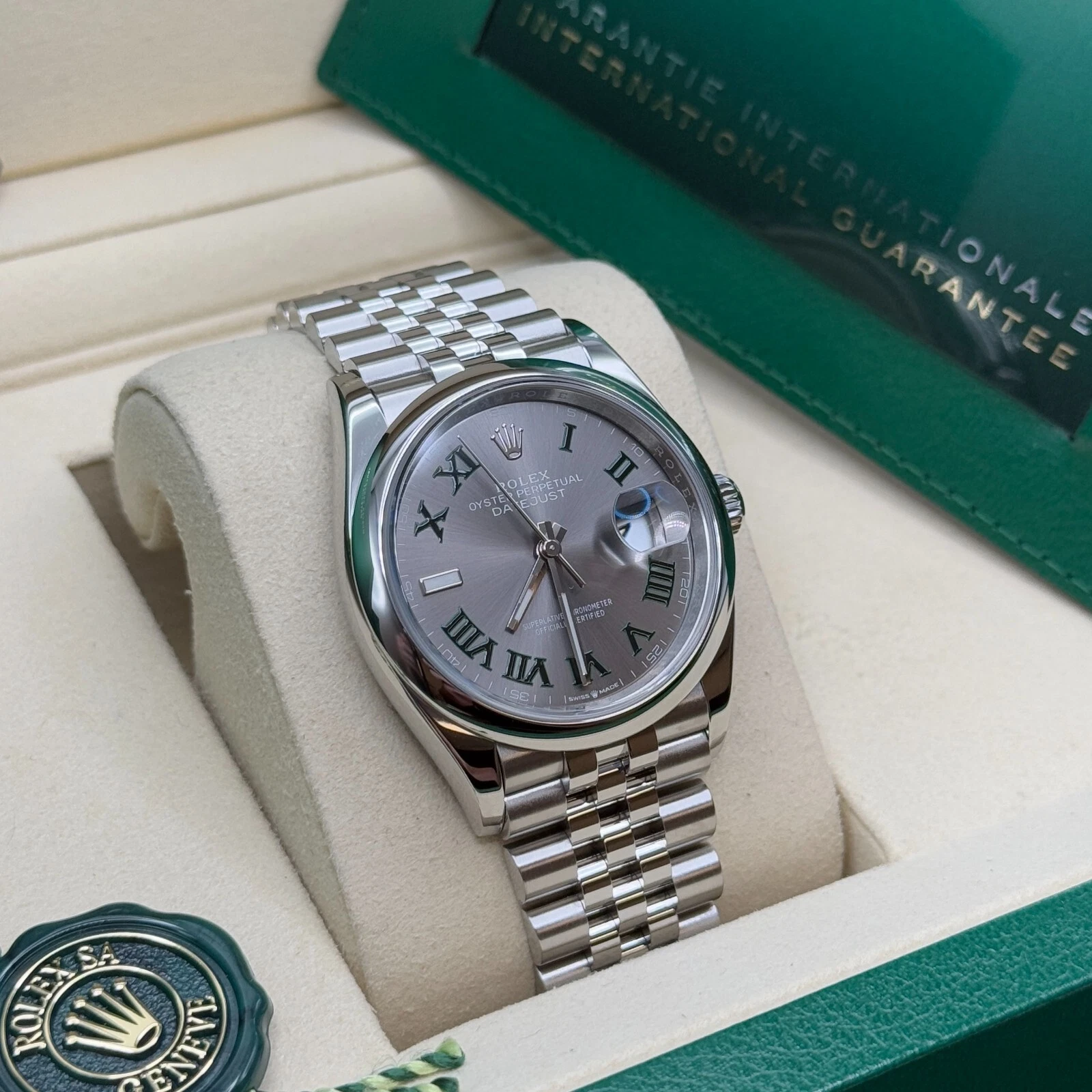 【Super Clone】ROLEX  Datejust 36mm 126200 Oyster Perpetual Wimbledon Dial Jubilee Stainless Steel