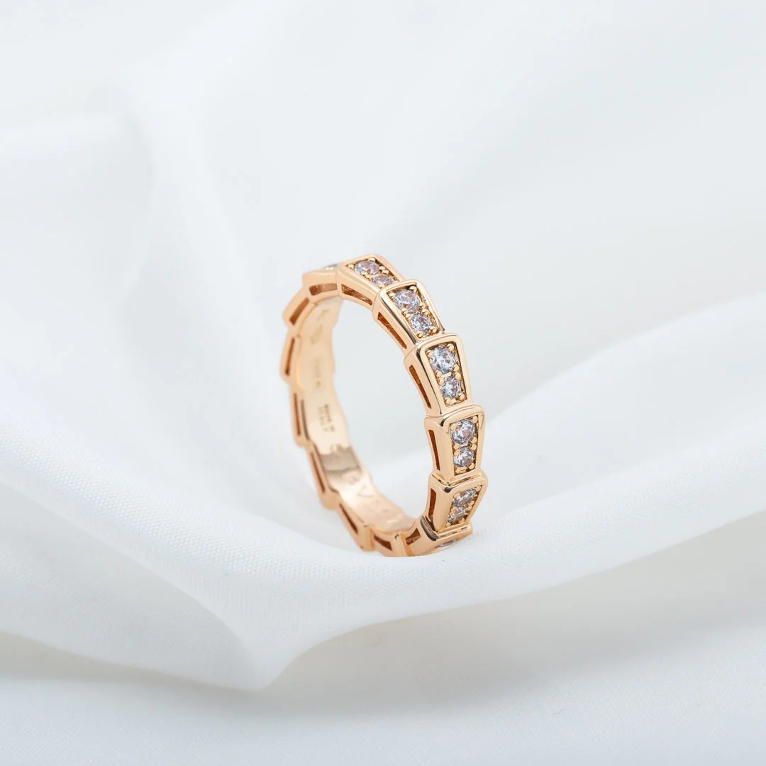 Regalia jewelrySERPENTI RING PINK GOLD DIAMOND PAVED 3MM