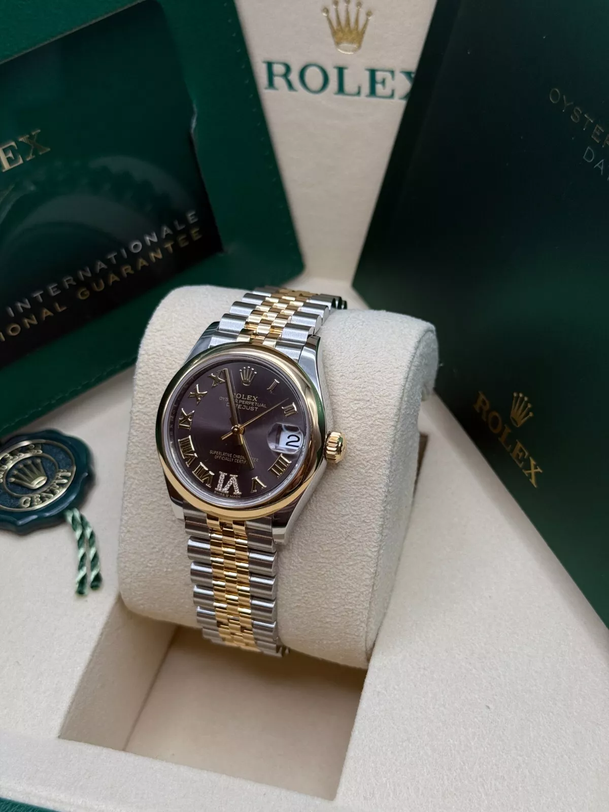 【Super Clone】ROLEX Datejust m278243-0013/0014  31mm Dark Grey Dial Yellow Rolesor Oyster Watch