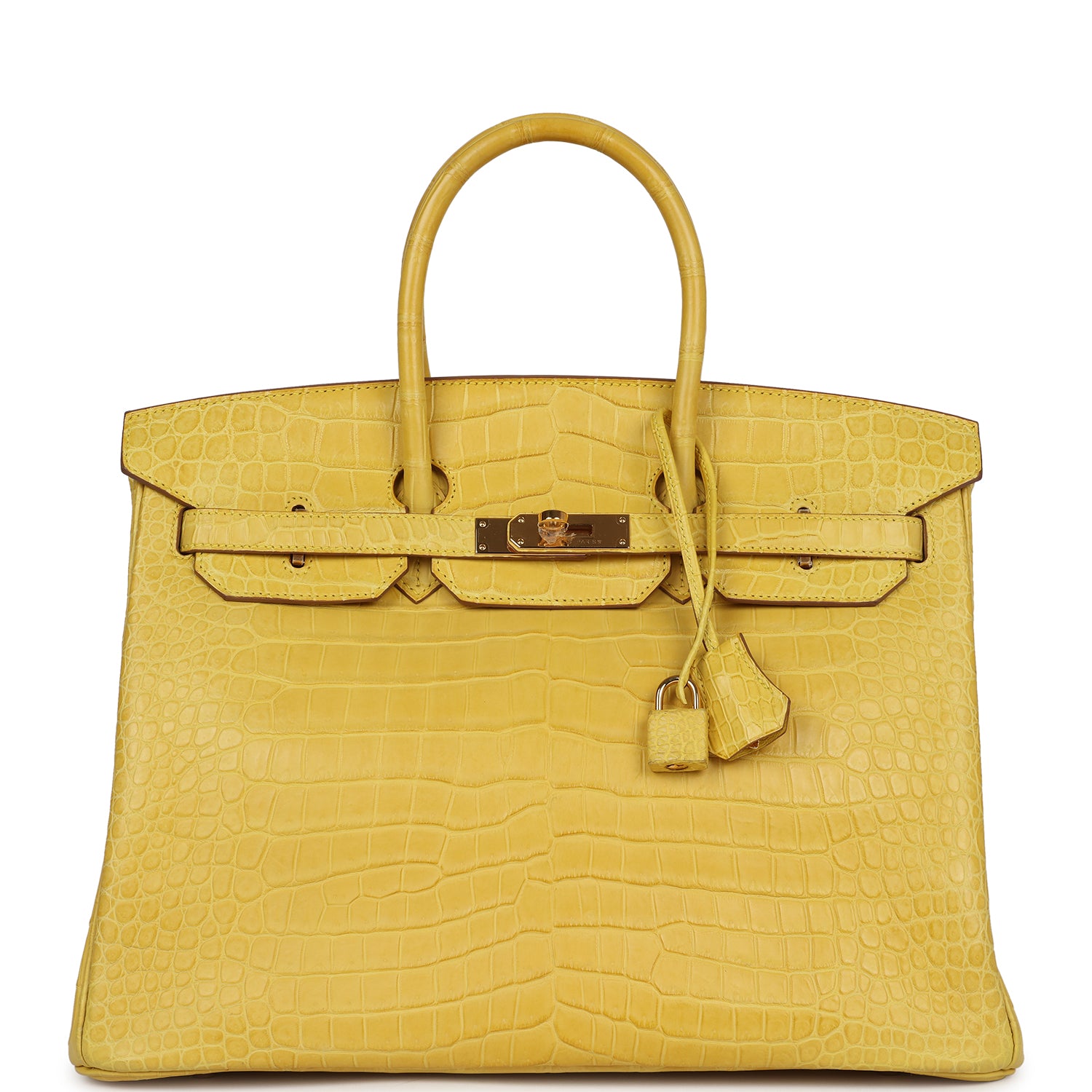 Hermès Birkin 35 Mimosa Matte Porosus Crocodile Gold Hardware