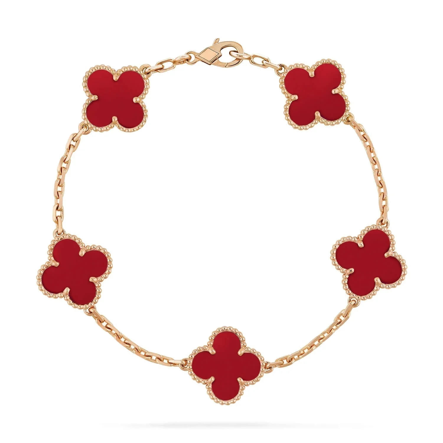 Regalia jewelryCLOVER 5 MOTIFS RED AGATE  BRACELET