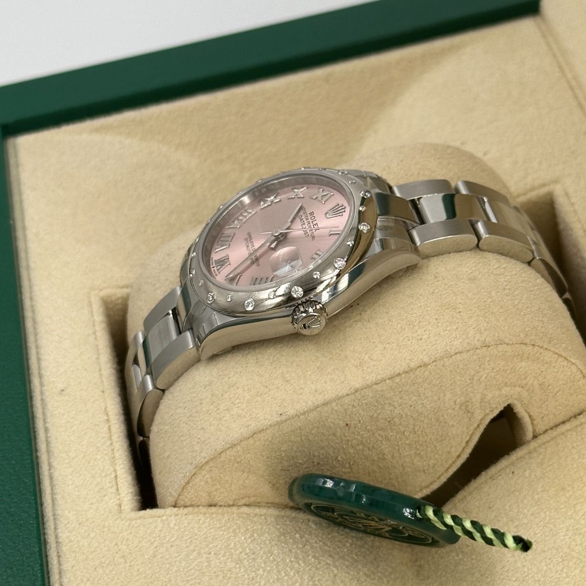 【Super Clone】ROLEX Datejust m278344-0021/0022 Pink Dial 31mm Domed Diamond Oyster Watch