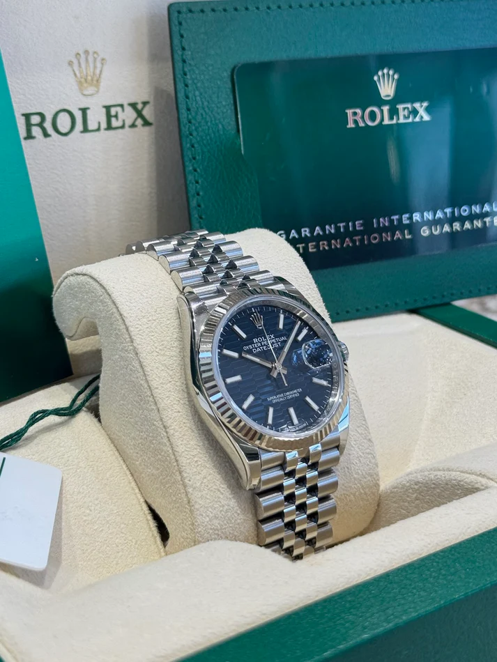 【Super Clone】ROLEX  Datejust 36mm 126234 Blue Fluted Motif Dial Jubilee Bracelet