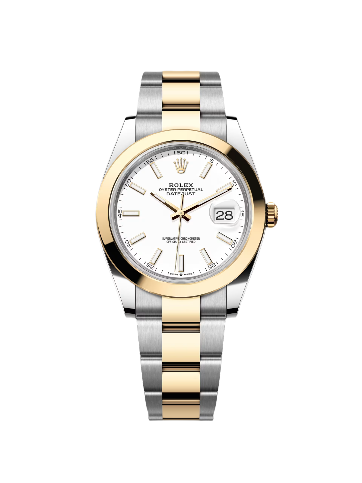 【Super Clone】ROLEX Datejust 41mm 126303 White Index Oyster Steel and Yellow Gold Mens Watch