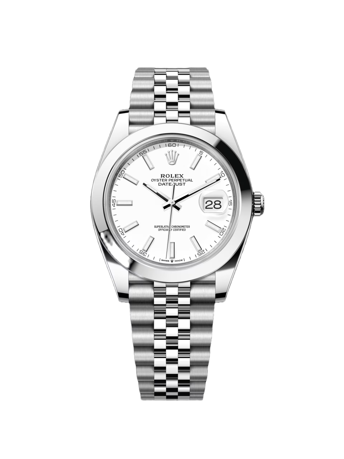 【Super Clone】ROLEX Datejust 41mm 126300 White Index Oyster Stainless Steel Watch