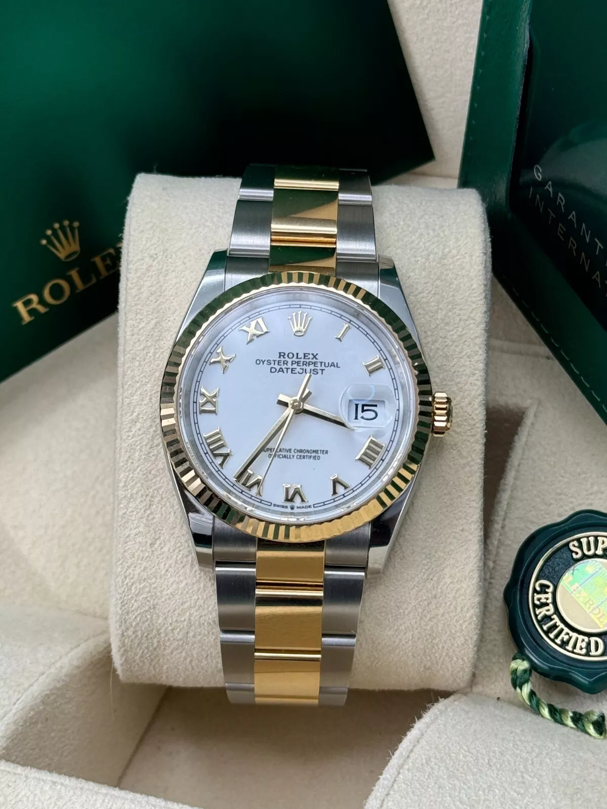 【Super Clone】ROLEX  Datejust 36mm 126233 White Dial Oyster Bracelet Watch