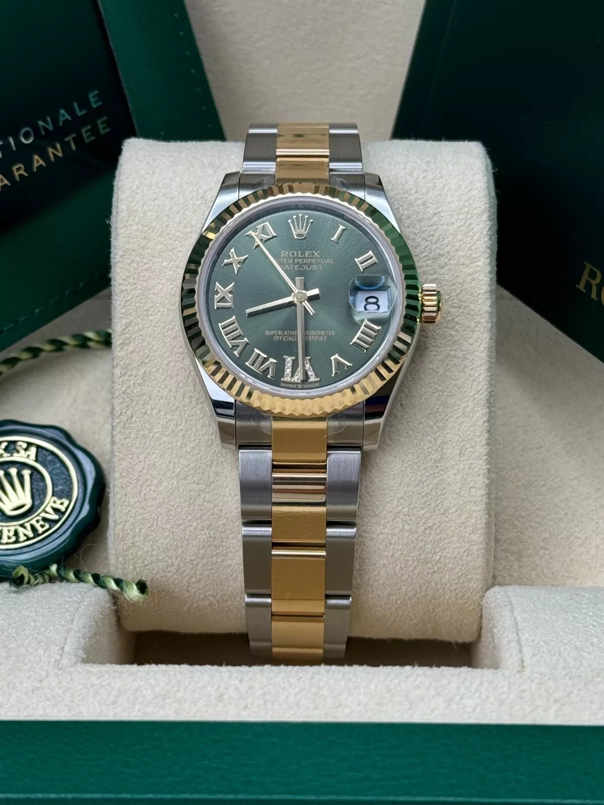 【Super Clone】ROLEX Datejust m278273-0015/0016 31mm Olive Green Dial Stainless Steel and Yellow Gold Oyster Watch
