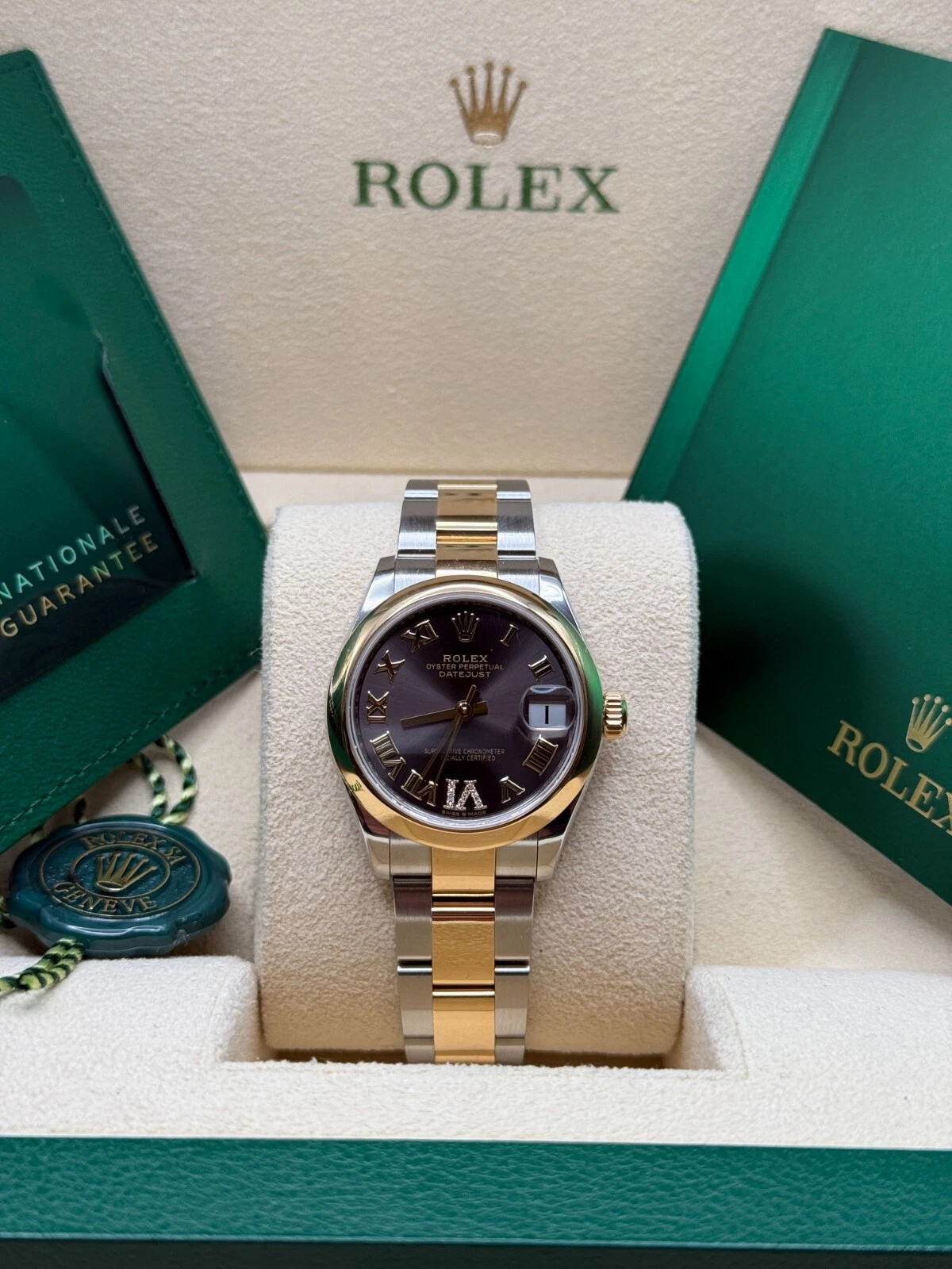 【Super Clone】ROLEX Datejust m278243-0013/0014  31mm Dark Grey Dial Yellow Rolesor Oyster Watch