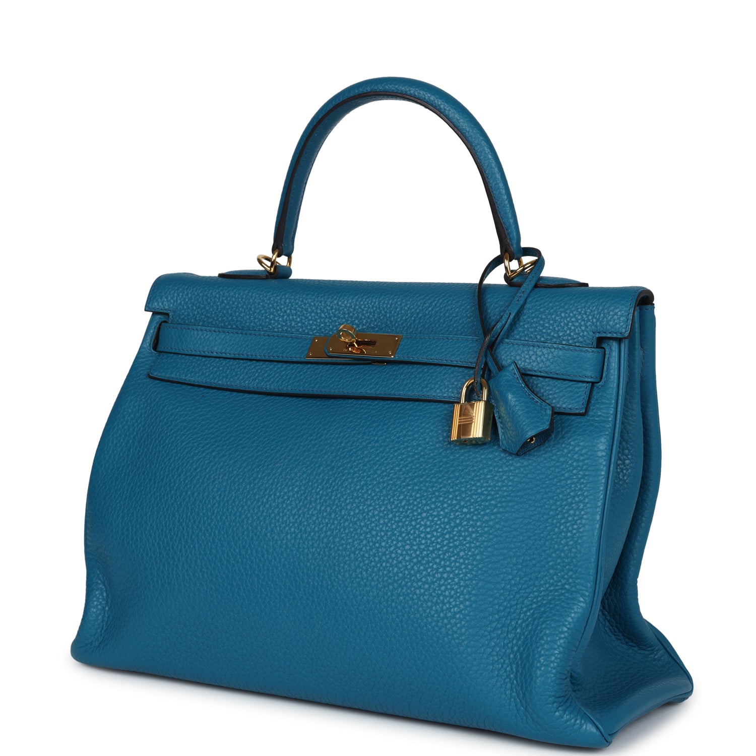 Hermès Kelly Retourne 35 Cobalt Clemence Gold Hardware