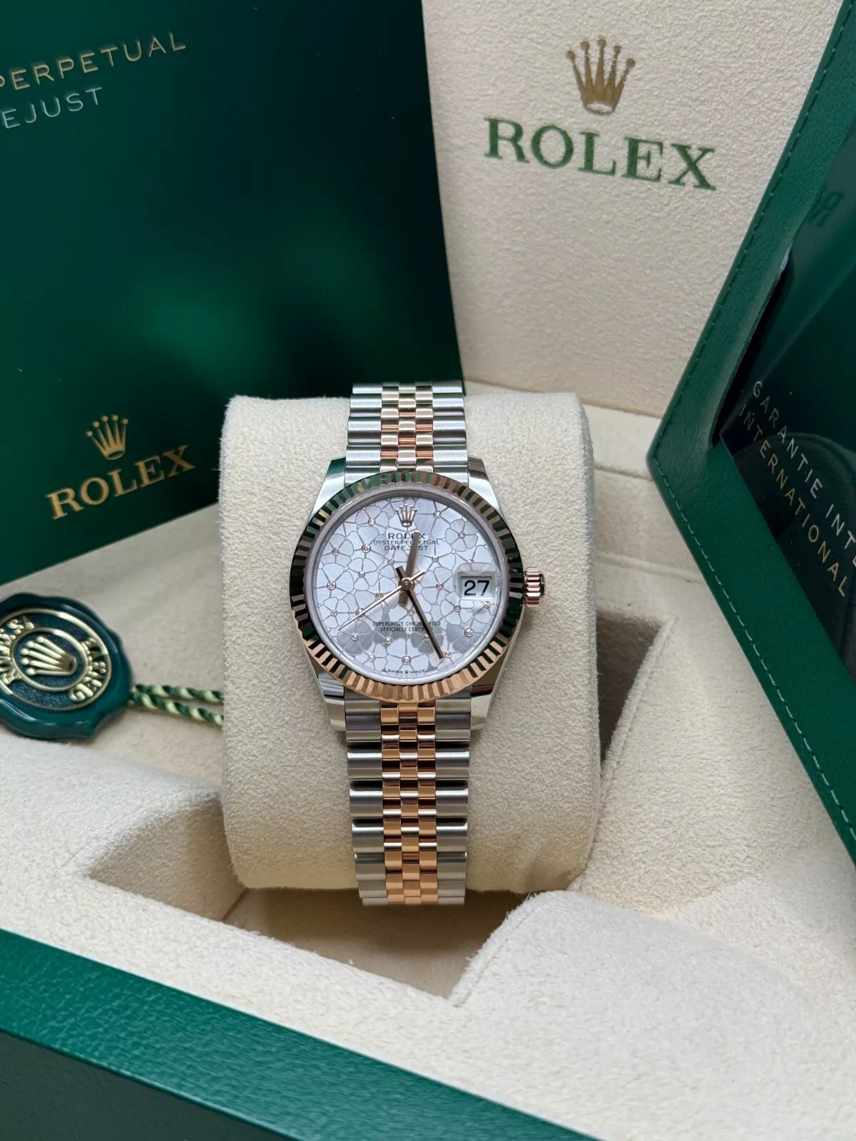 【Super Clone】RLX Datejust m278271-0031/0032 Silver Floral Motif 31mm Dial Oyster Bracelet Watch