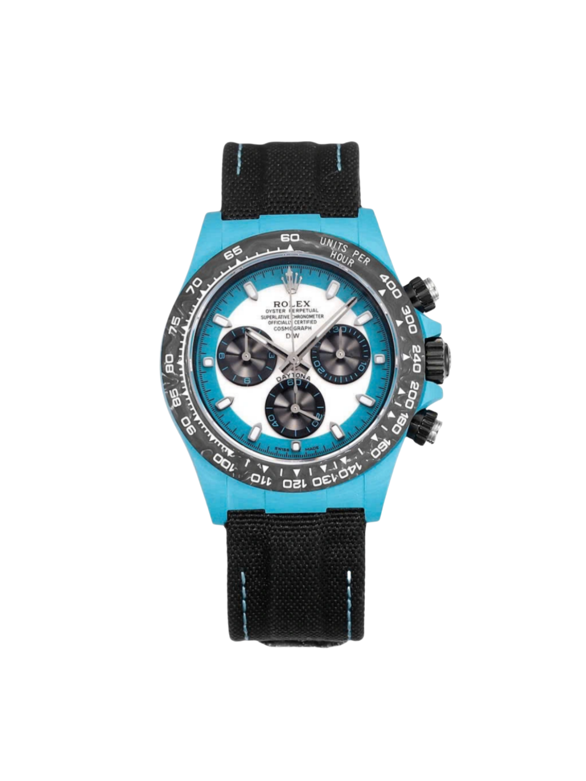 【Super Clone】ROLEX Cosmograph Daytona DIW Carbon Tifany “CELESTE INVERT” 40mm Replica 1:1 – Top Quality Version
