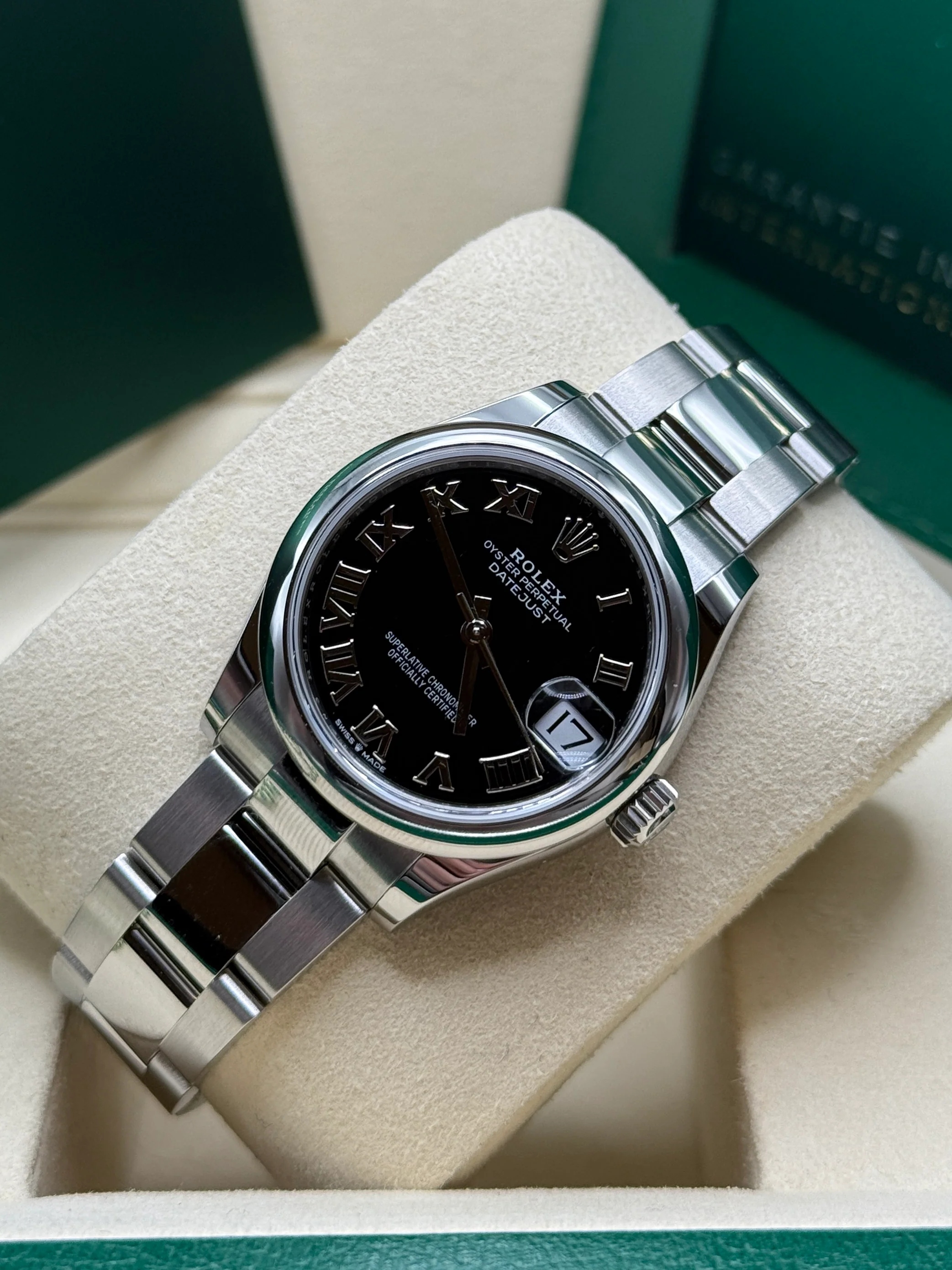 【Super Clone】ROLEX Datejust m278240-0001/0002 31mm Black Roman Domed Bezel Oyster Oystersteel