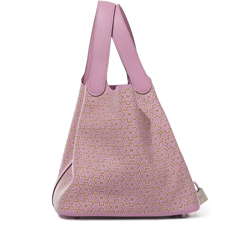 Hermès Mauve Sylvestre Swift Lucky Daisy Picotin Lock 18 Palladium Hardware