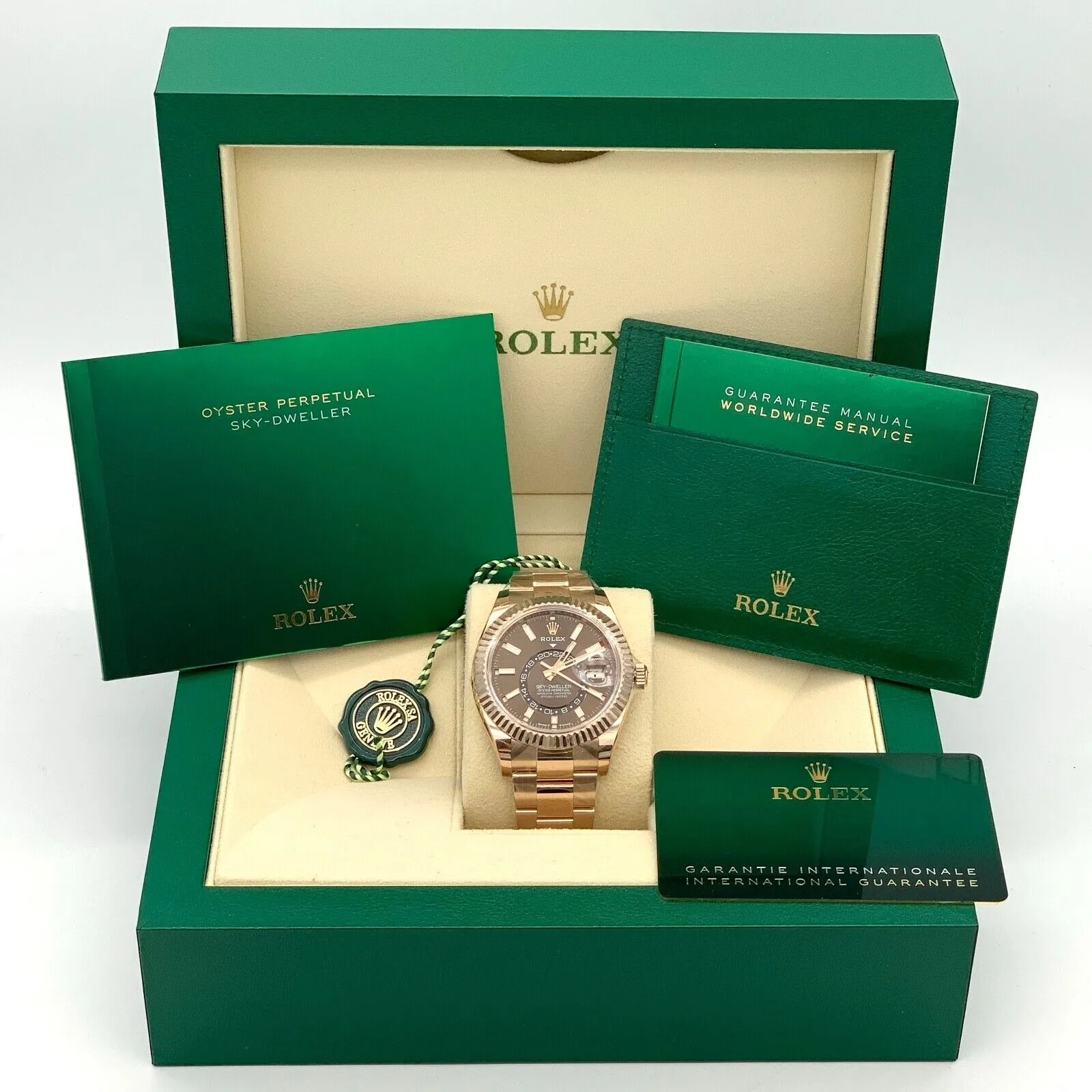 【Super Clone】ROLEX  Sky-Dweller 42mm 336935-0002/0006 Rose Gold Chocolate Dial Jubilee