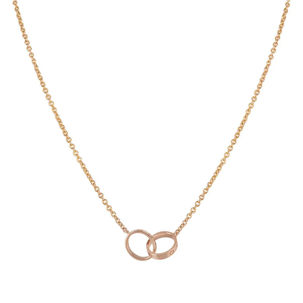 Regalia jewelryLOVE NECKLACE DOUBLE RING PINK GOLD