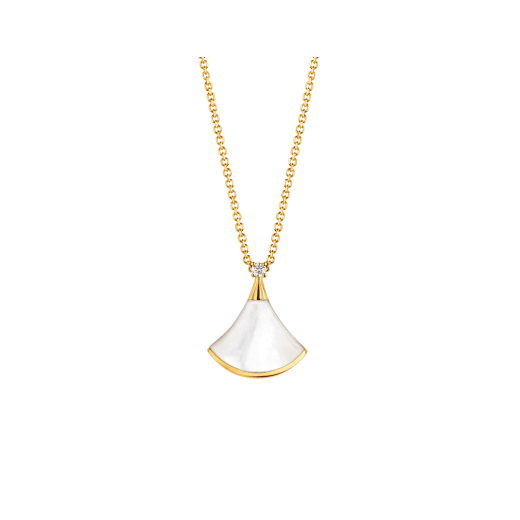 Regalia jewelryDREAM NECKLACE WHITE MOP GOLD 1 DIAMOND