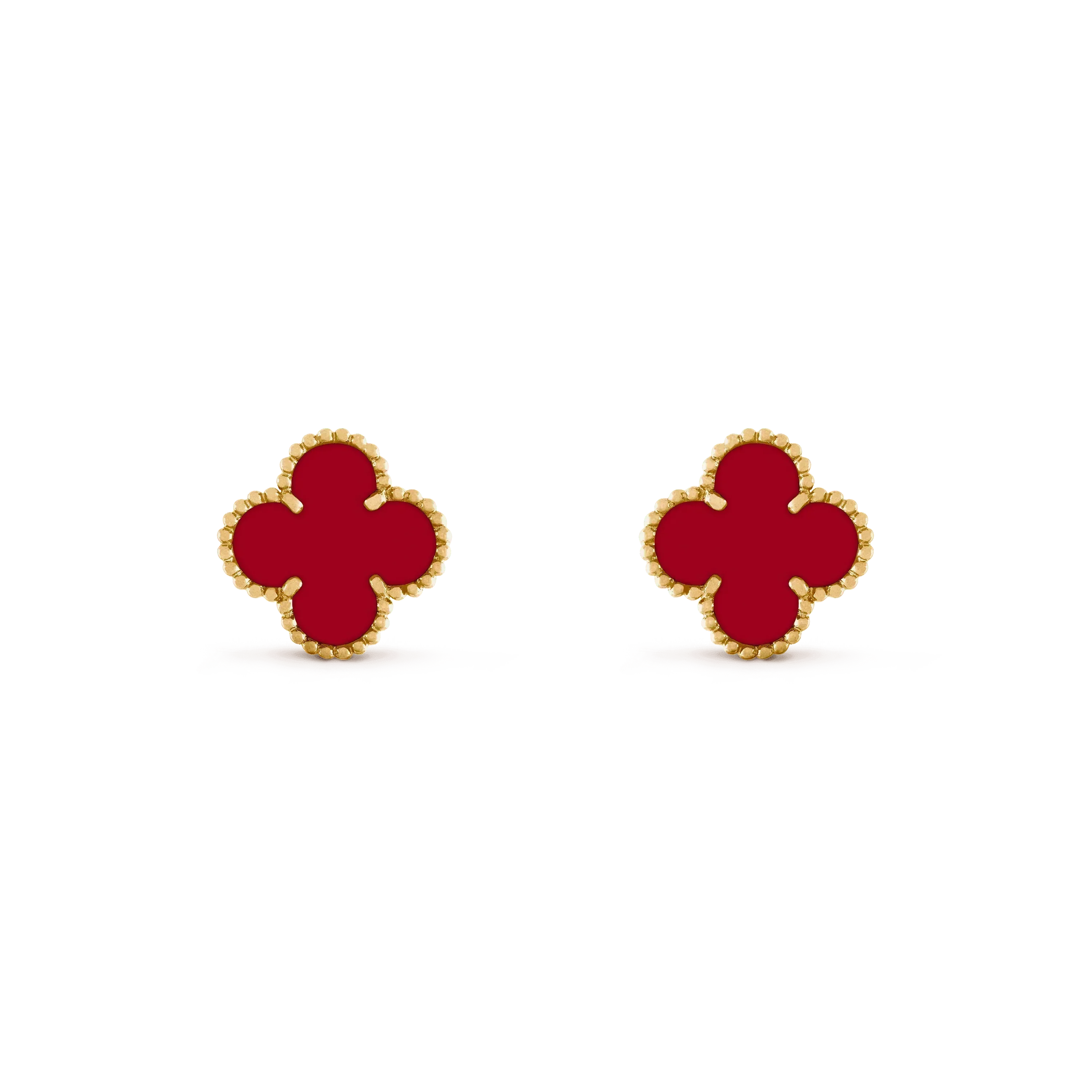 Regalia jewelryCLOVER MEDIUM 1 MOTIFS CARNELIAN  EARRINGS