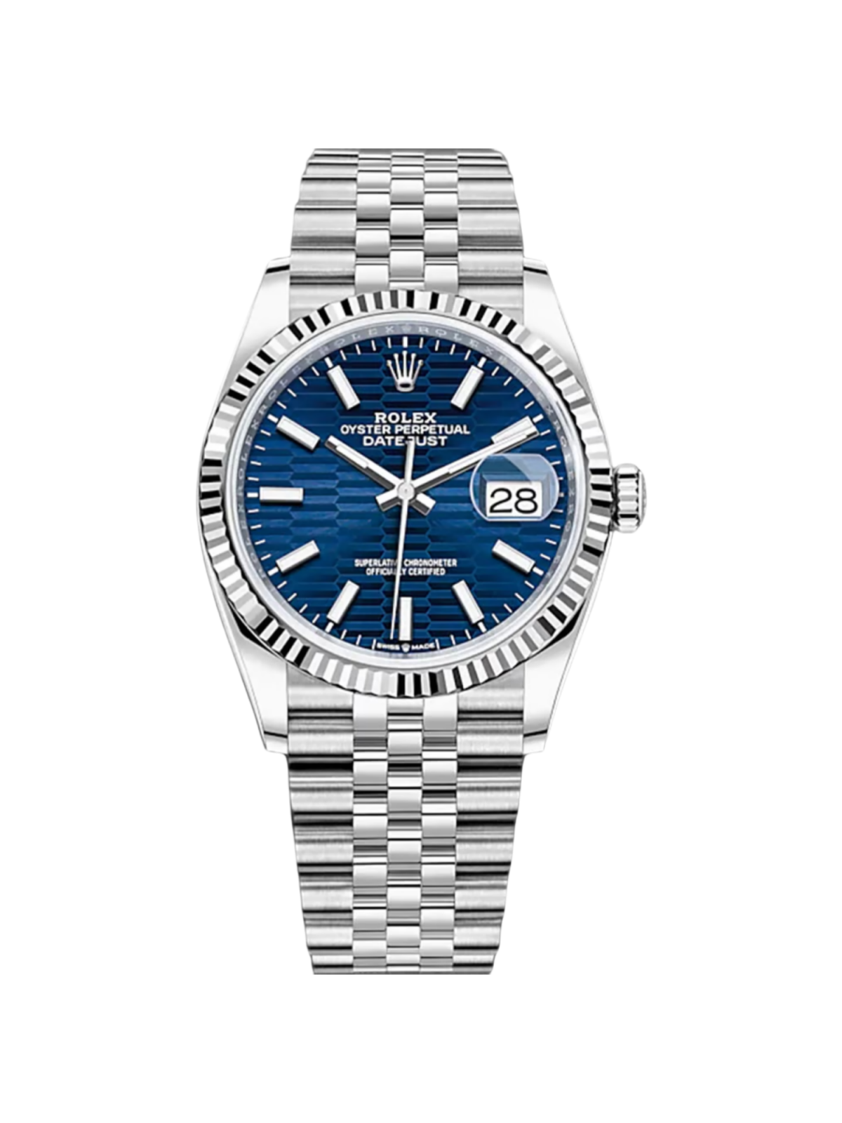 【Super Clone】ROLEX  Datejust 36mm 126234 Blue Fluted Motif Dial Jubilee Bracelet