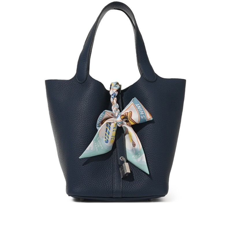 Hermès Bleu de Prusse Clemence Picotin Lock 22 Palladium Hardware