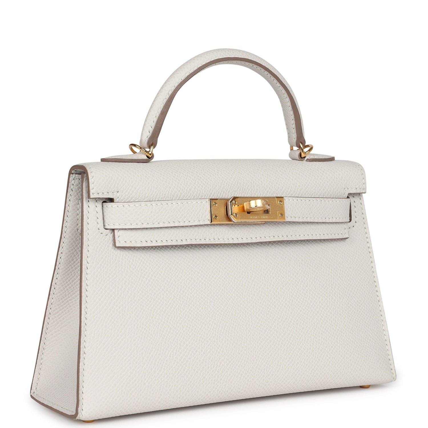 Hermès Kelly Sellier 20 Gris Pale Epsom Gold Hardware