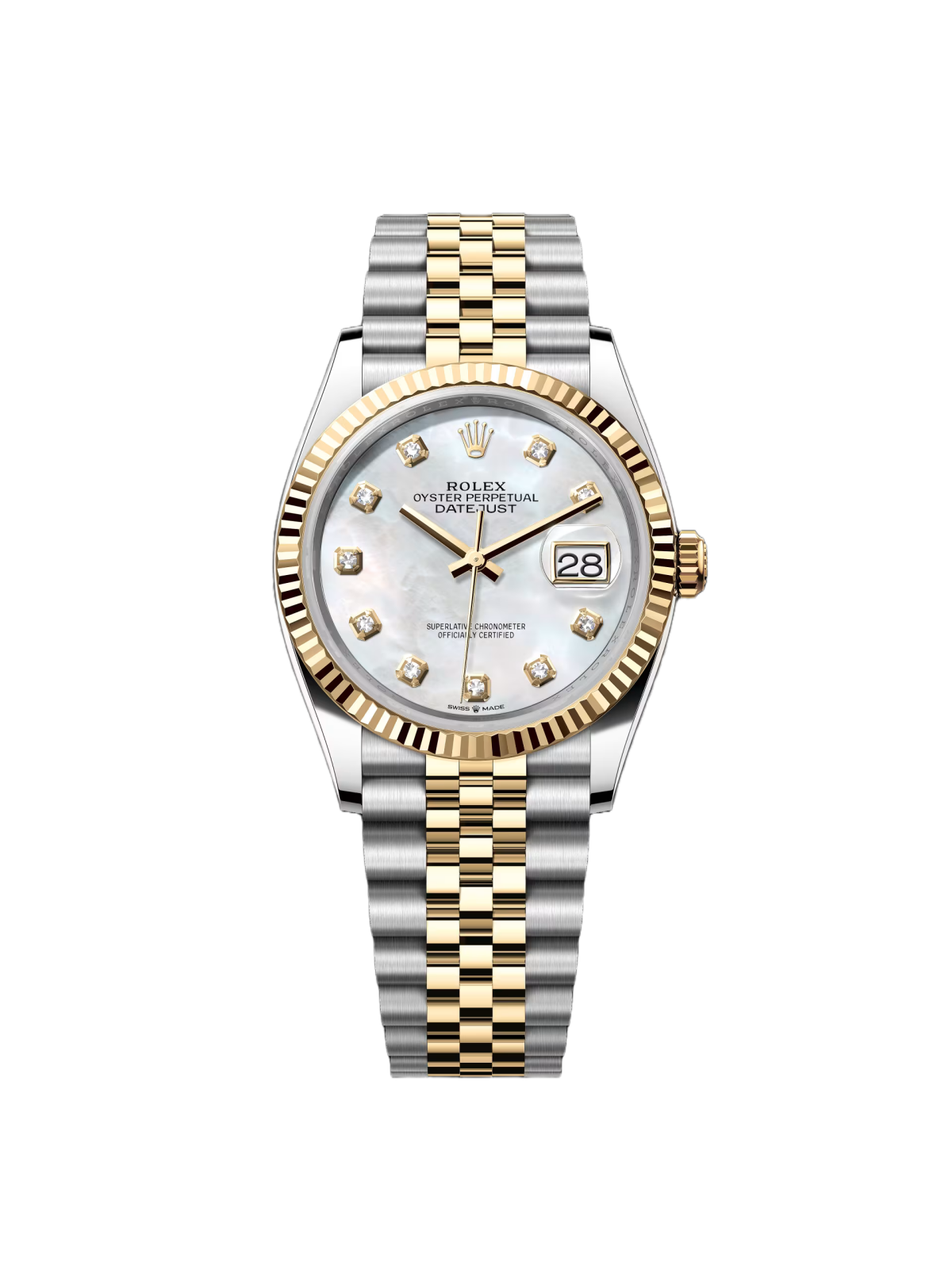 【Super Clone】ROLEX  Datejust 36mm 126233 MOP Diamond Dial Jubilee Two-Tone Bracelet Watch
