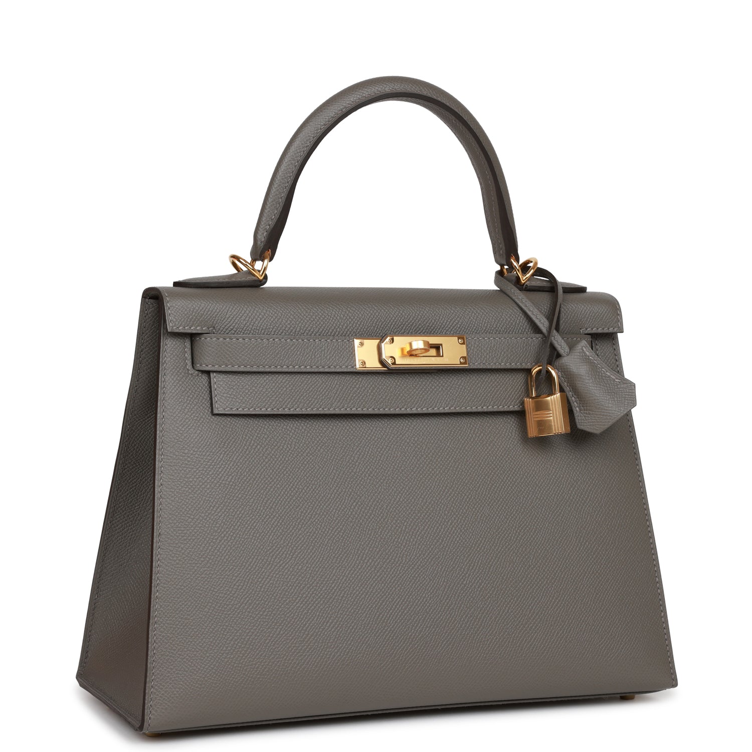 Hermès Kelly Sellier 28 Gris Meyer Epsom Gold Hardware