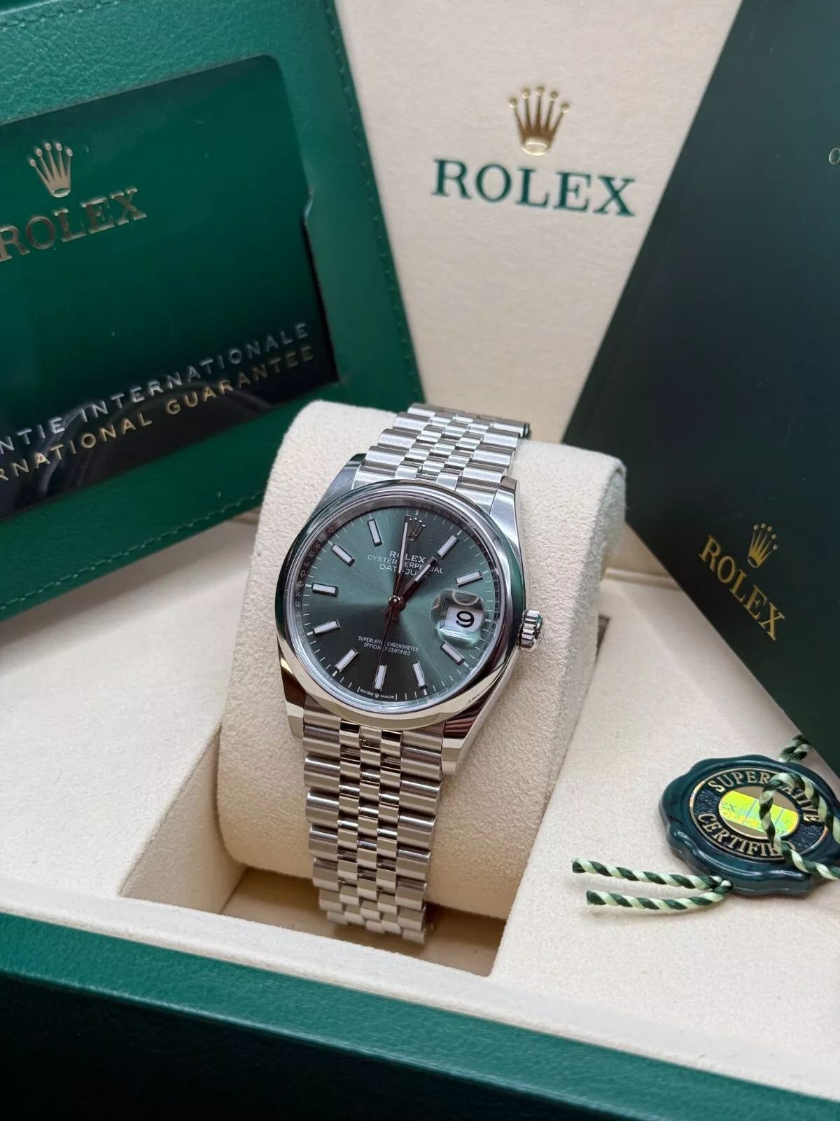 【Super Clone】ROLEX  Datejust 36mm 126200 Mint Green Dial Stainless Steel Oyster Bracelet Watch