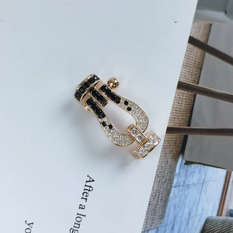 Regalia jewelryFORCE LARGE HORSESHOE BLACK WHITE DIAMOND BRACELET ROSE GOLD