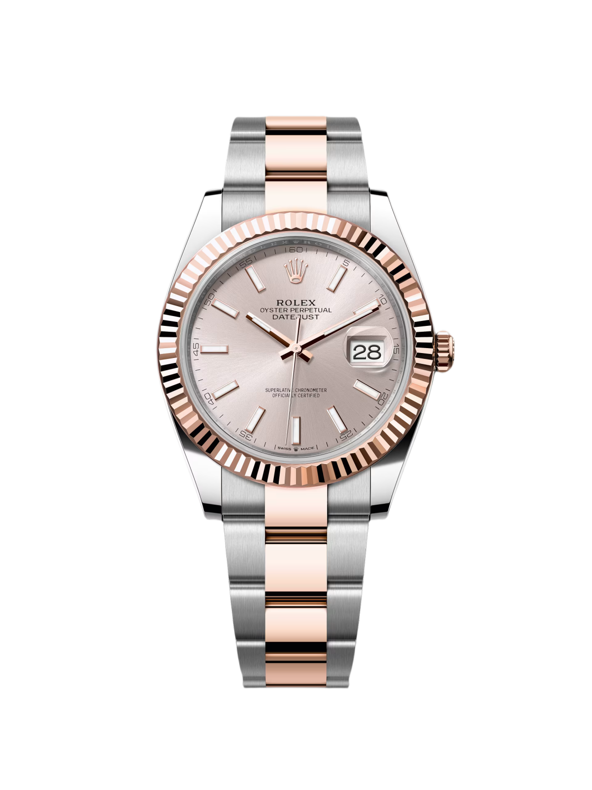 【Super Clone】ROLEX Datejust 41mm 126331 Sundust Index Oyster Steel and Everose Gold Watch