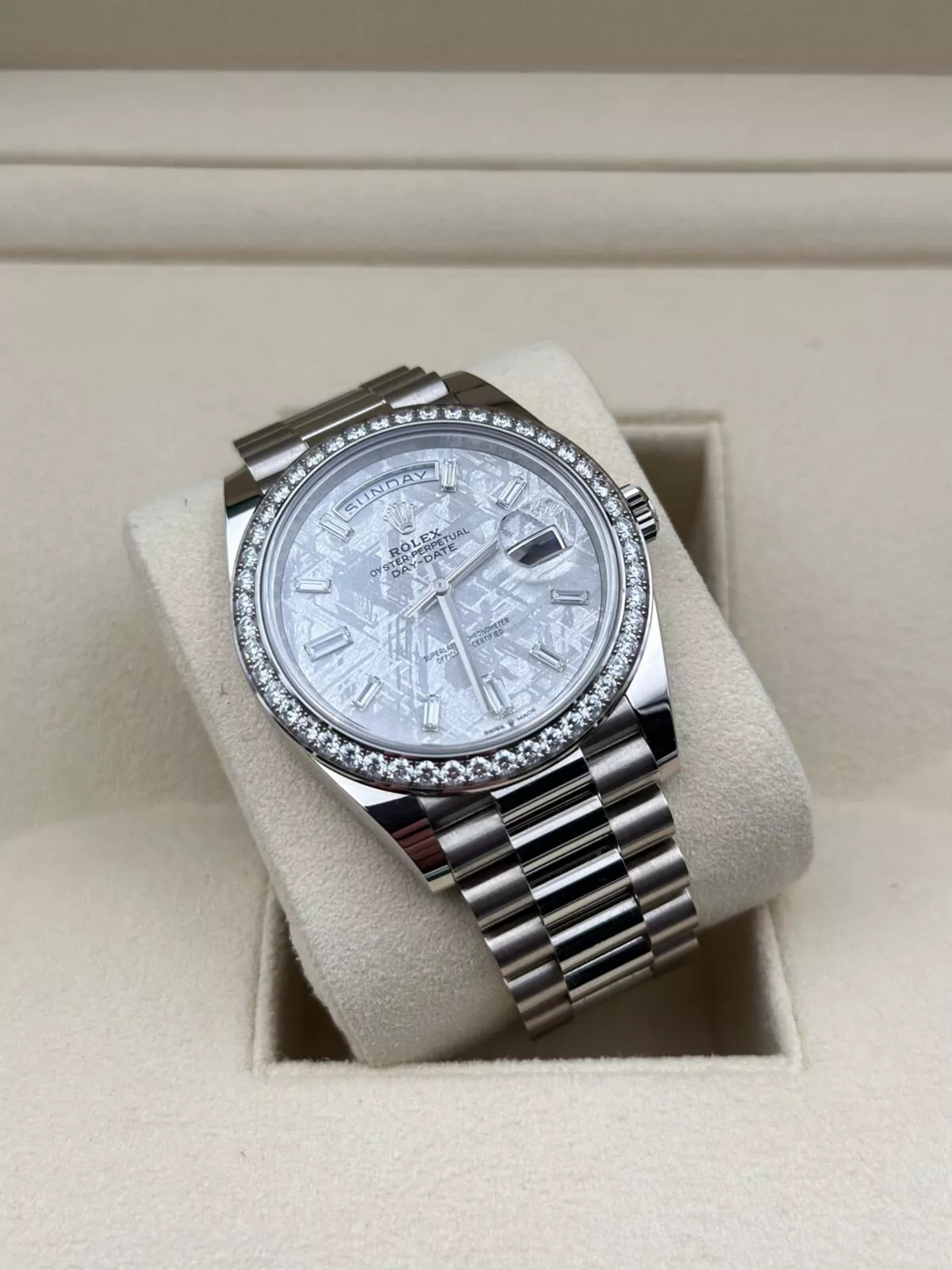 【Super Clone】ROLEX  Day-Date 40mm 228349RBR-0040 Meteorite Dial President Bracelet