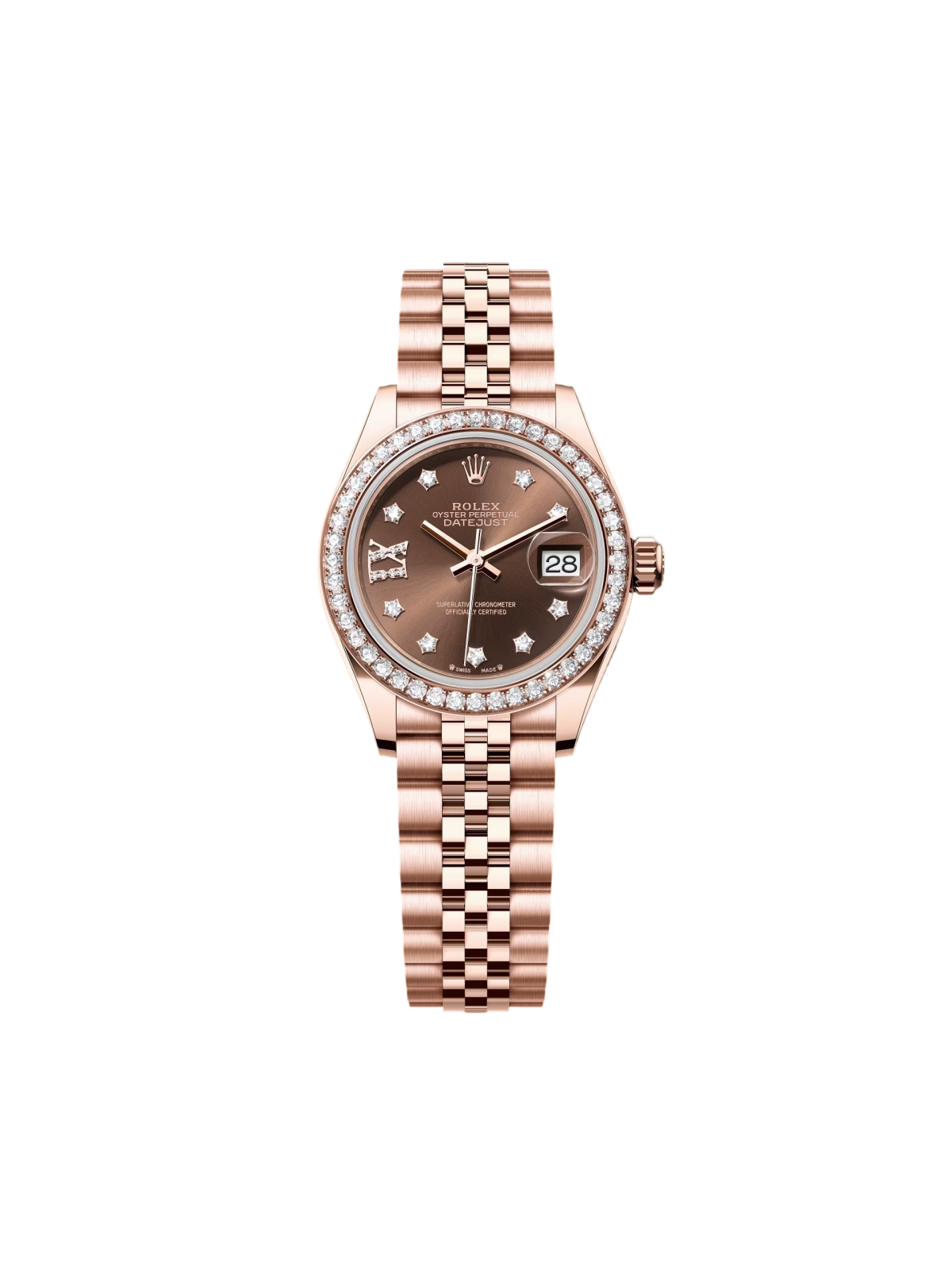 【Super Clone】ROLEX Lady-Datejust 28mm 279135RBR Chocolate Diamond Dial Jubilee Bracelet