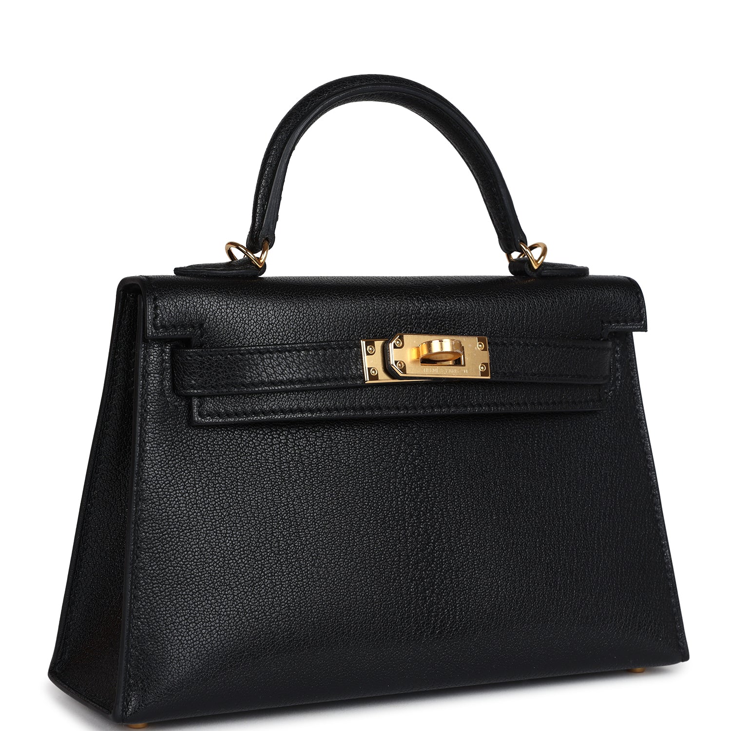 Hermès Kelly Sellier 20 Black Chevre Mysore Gold Hardware